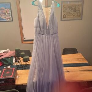 Jenny Yoo Light Blue Backless Dress